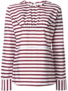 Marni Striped Blouse, Women's, Size: 40, Red, Cotton