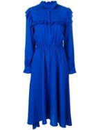 Jovonna Ruffle-trimmed Asymmetric Dress - Blue