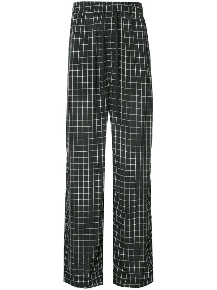 Ex Infinitas Off The Grid Checked Drawstring Trousers - Black