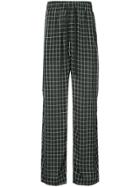 Ex Infinitas Off The Grid Checked Drawstring Trousers - Black
