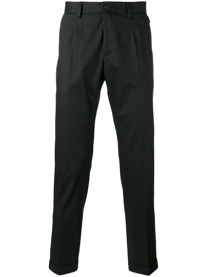 Dolce & Gabbana - Tapered Trousers - Men - Cotton/spandex/elastane - 46, Black, Cotton/spandex/elastane