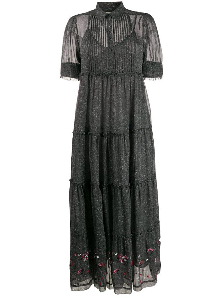 Zadig & Voltaire Rapidel Print Tiered Dress - Grey