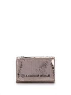 Mm6 Maison Margiela Metallic Sheen Zipped Wallet - Silver
