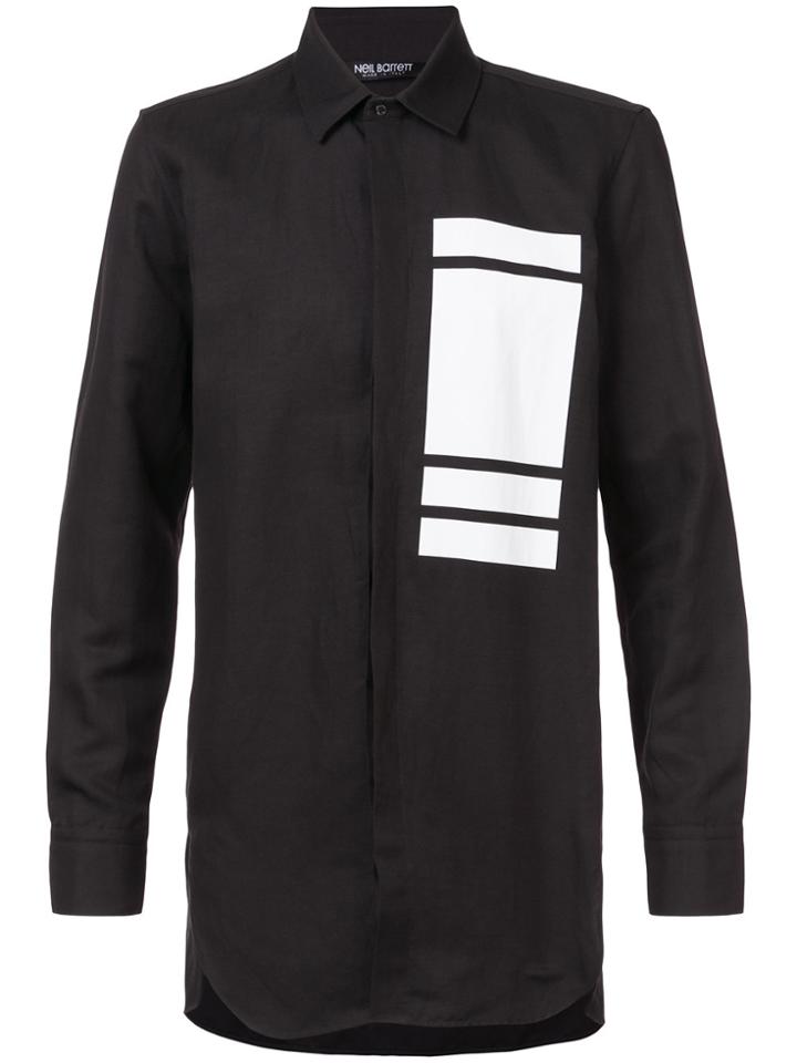 Neil Barrett Block Print Shirt - Black