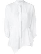 Chalayan Diagonal Drape Blouse, Women's, Size: 44, White, Cotton/polyester