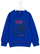 Diesel Kids - My Bestfriend Sweatshirt - Kids - Cotton - 3 Yrs, Blue