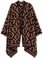 Fendi Ff Logo Poncho - Brown
