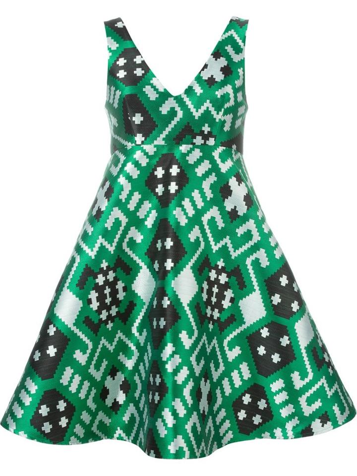 P.a.r.o.s.h. Geometric Print Flared Dress
