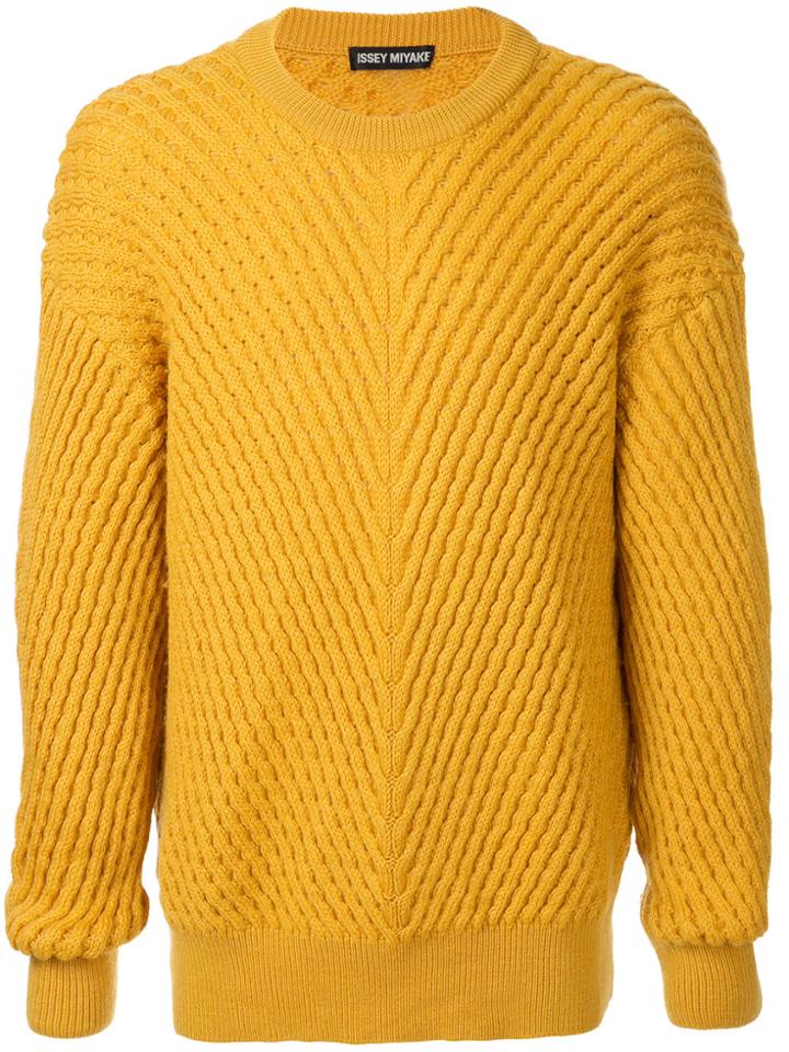 Issey Miyake Vintage Ribbed Knit Jumper - Yellow & Orange