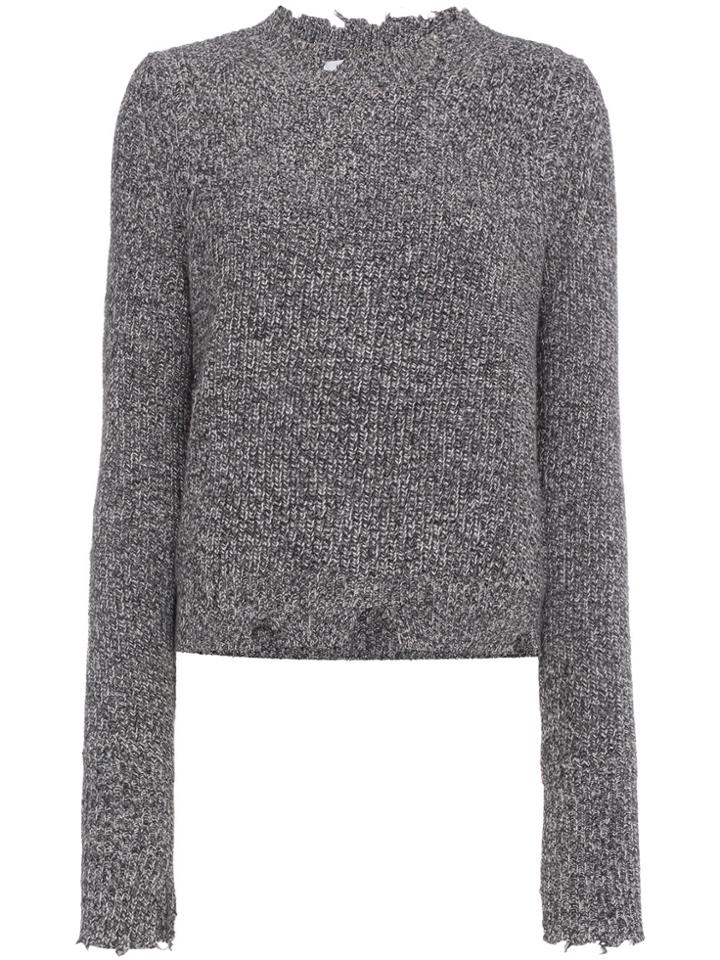 Helmut Lang Grunge Distressed Sweater - Grey