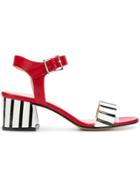 Marc Ellis Colour-block Striped Sandals - Red