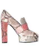 Casadei Zambe Snakeskin Heeled Pumps - Grey