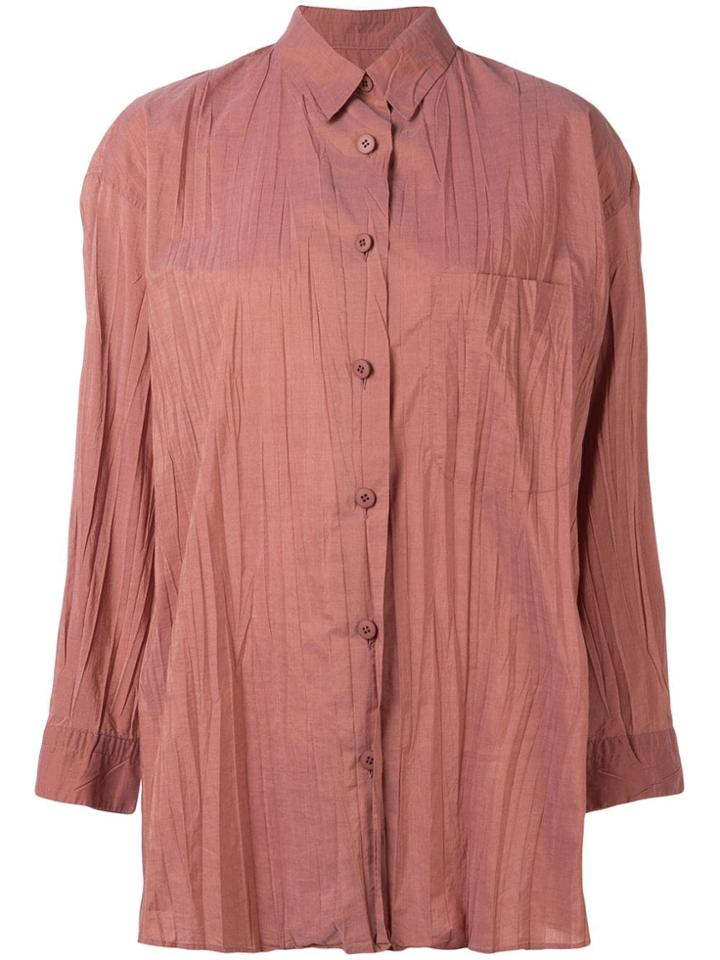 Issey Miyake Vintage Lightly Pleated Shirt - Orange