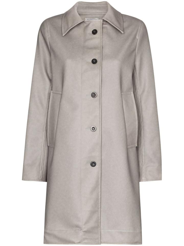 Ashley Williams Dolly Button-up Faux Leather Coat - Green
