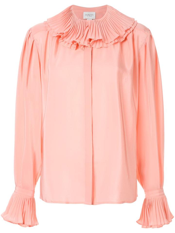 Giambattista Valli Silk Frilled-collar Blouse - Pink