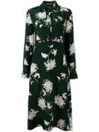 Rochas Floral Print Midi Dress, Women's, Size: 38, Green, Silk