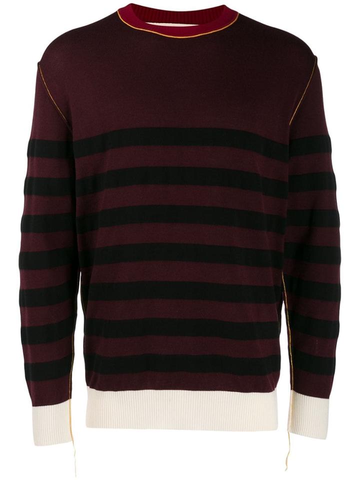Marni Striped Crew Neck Jumper - Red