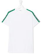 Msgm Kids Logo Stripe T-shirt - White