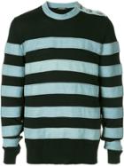 Balmain Striped Appliqués Jumper - Black