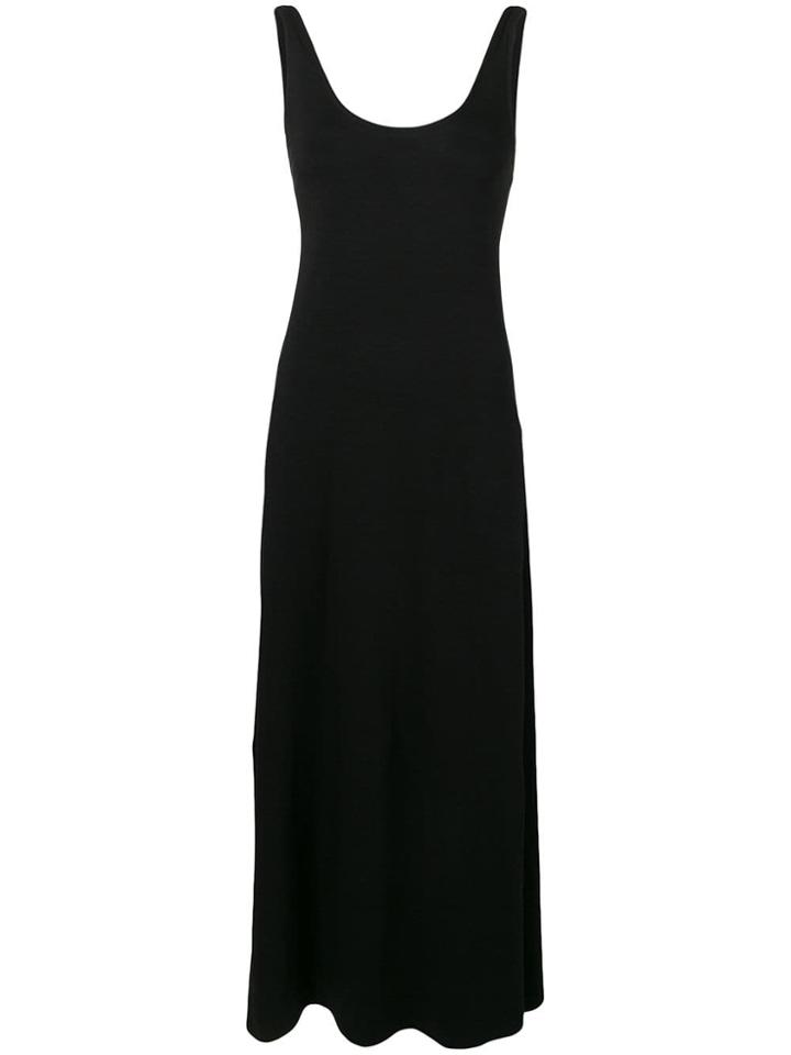 Snobby Sheep Side-slit Flared Dress - Black