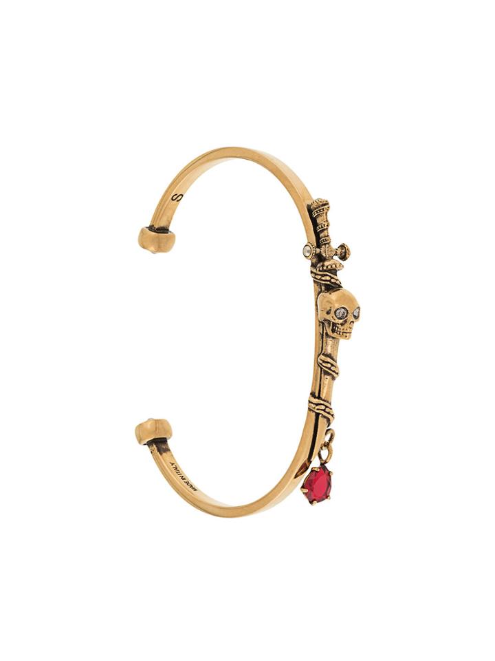 Alexander Mcqueen Skull And Sword Bracelet - Metallic