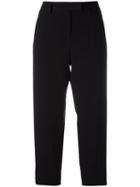 Alberto Biani Flap Pocket Cropped Trousers, Women's, Size: 46, Black, Triacetate/polyester/acetate