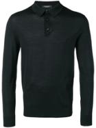 Ermenegildo Zegna Long Sleeved Polo Shirt - Black