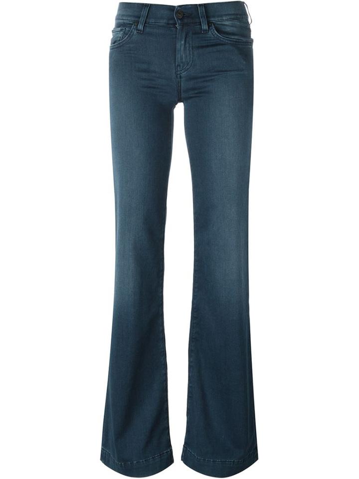 7 For All Mankind Flared Jeans, Women's, Size: 24, Blue, Cotton/polyester/spandex/elastane