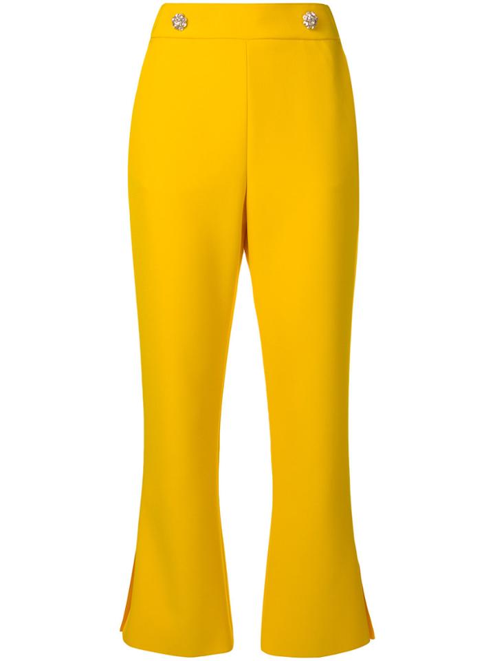 Msgm Cropped Bootleg Trousers - Yellow & Orange