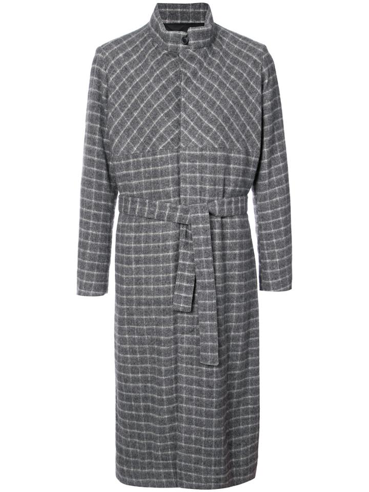 Stephan Schneider Checked Belted Trench Coat - Grey