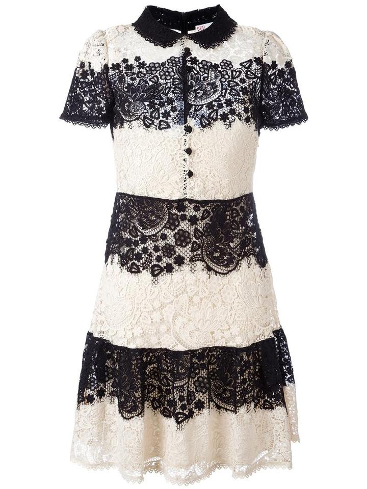 Red Valentino Embroidered Shirt Dress, Women's, Size: 44, Black, Cotton/silk/polyester/polyamide
