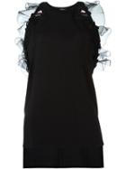 Giamba Embellished Ruffle Vest, Women's, Size: 42, Black, Cotton/polyester