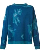 Baja East Abstract Print Sweatshirt, Men's, Size: 2, Blue, Cashmere