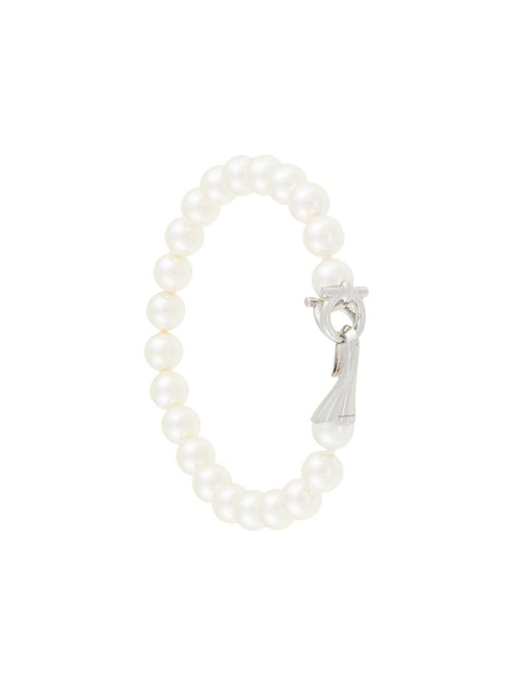Salvatore Ferragamo Gancini Pearl Bracelet - White