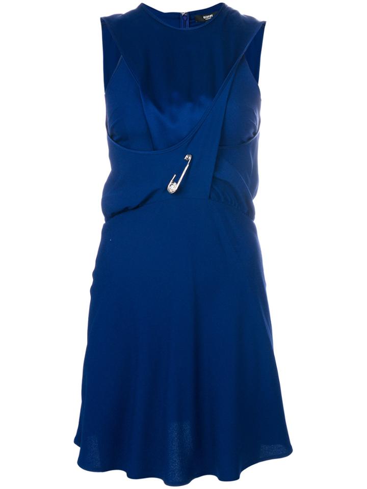 Versus Asymmetric Safety Pin Dress - Blue