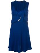 Versus Asymmetric Safety Pin Dress - Blue