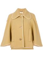 Chloé - Oversized Caped Sleeve Jacket - Women - Virgin Wool/polyamide/viscose - 36, Yellow/orange, Virgin Wool/polyamide/viscose