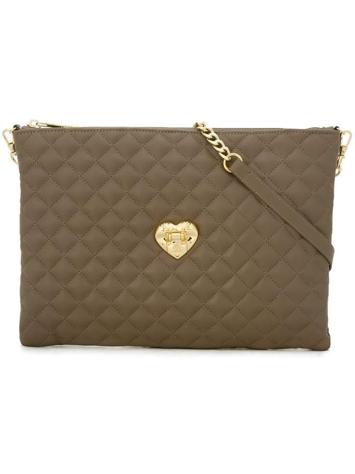 Love Moschino Large Quilted Clutch, Women's, Grey