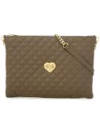 Love Moschino Large Quilted Clutch, Women's, Grey