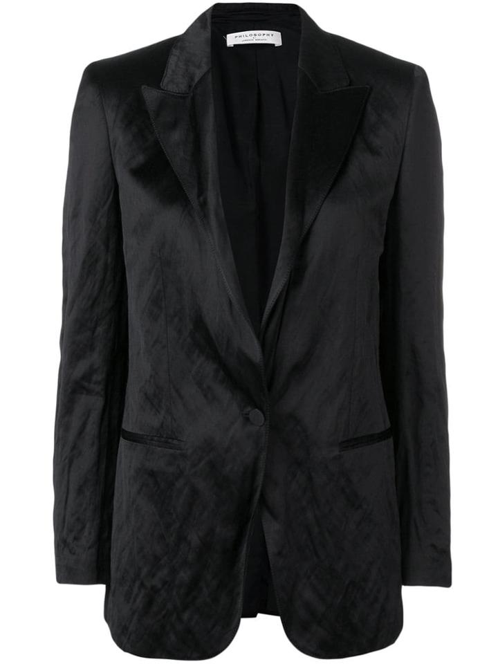 Philosophy Di Lorenzo Serafini Creased Longline Blazer - Black