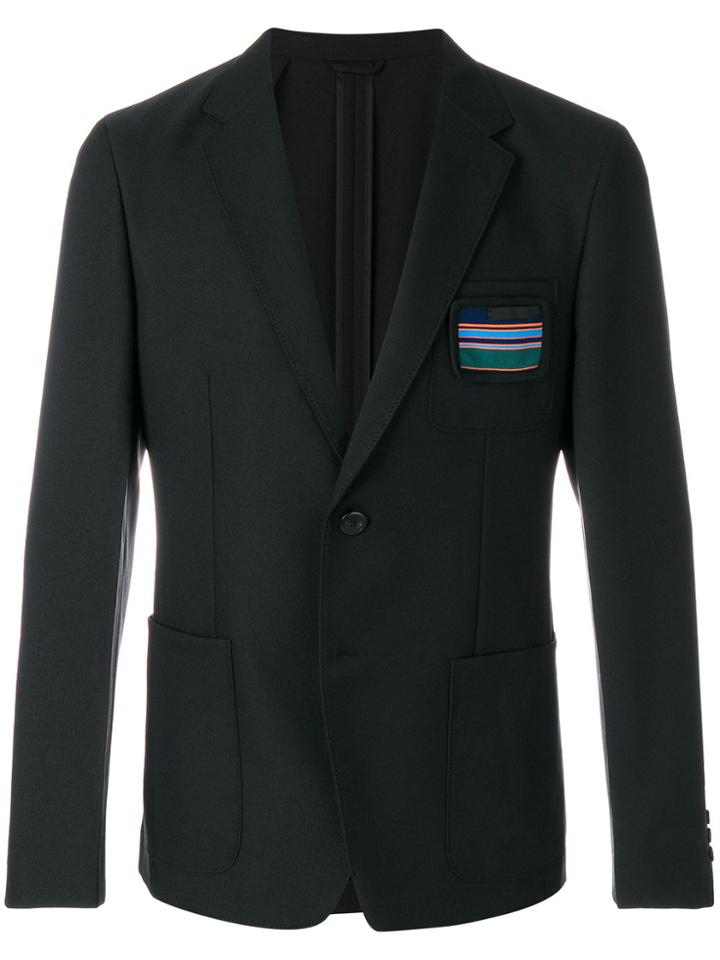 Prada Stripe Patch Twill Blazer - Black