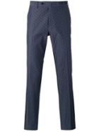 Pt01 - Dot Print Tailored Trousers - Men - Cotton/spandex/elastane - 52, Blue, Cotton/spandex/elastane