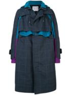 Sacai Oversized Patchwork Coat - Blue
