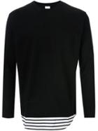 Mr. Gentleman Longsleeved Layered T-shirt, Men's, Size: S, Black, Cotton