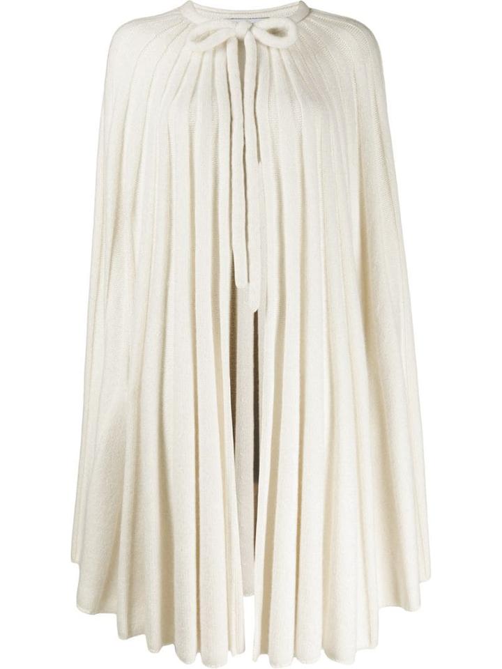 Loewe Knitted Pleated Cape - White