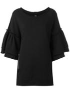 Y's - Flared Sleeve Sweatshirt - Women - Cotton - 2, Black, Cotton