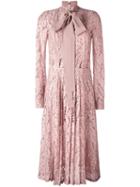 No21 Lace Midi Dress, Women's, Size: 42, Pink/purple, Silk/cotton/polyamide/viscose
