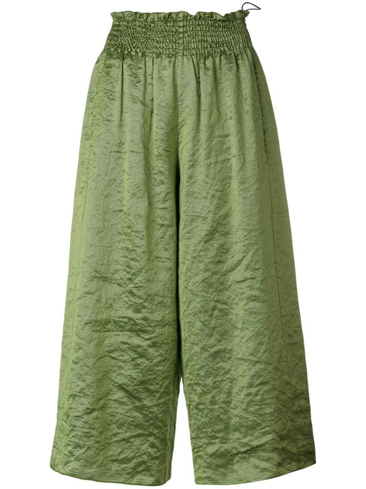 Forte Forte Gathered Waist Culottes - Green