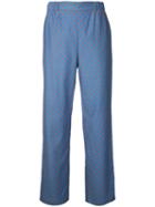 Muveil - Tailored Trousers - Women - Cotton/cupro - 38, Women's, Blue, Cotton/cupro