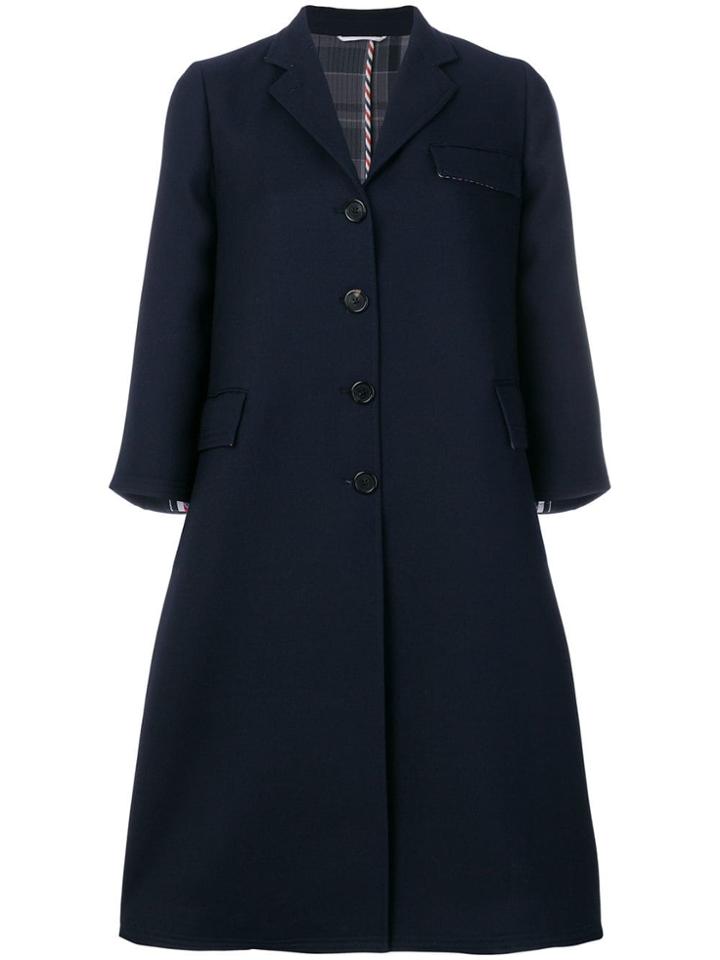 Thom Browne Unlined Wool Swing Coat - Blue